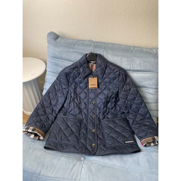 Burberry Quilted Nylon Jacket Navy Blue M - Picture 1 of 11